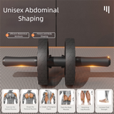 Grey Assisted Rebound Ab Roller with Foldable Knee Pad - Dual Wheel Core Trainer for Home Gym - Side View