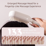 White Innovative Self-Cleaning Cushion Hairbrush - Retractable Bristle Detangling & Scalp Massager