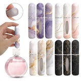 Champagne Chic Marble Travel Perfume Atomizer Set (3-Pack) - 5ml Leakproof Bottom-Fill Spray Bottles - Side View