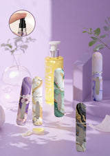 Champagne Chic Marble Travel Perfume Atomizer Set (3-Pack) - 5ml Leakproof Bottom-Fill Spray Bottles - 45-Degree Angle