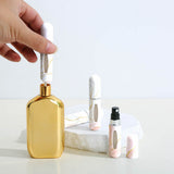 Light Green Chic Marble Travel Perfume Atomizer Set (3-Pack) - 5ml Leakproof Bottom-Fill Spray Bottles - 45-Degree Angle