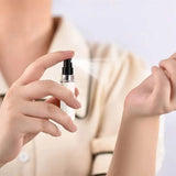 Light Green Chic Marble Travel Perfume Atomizer Set (3-Pack) - 5ml Leakproof Bottom-Fill Spray Bottles - Close-Up Angle