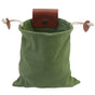 Green Collapsible Canvas Foraging Pouch - Hands-Free Belt Bag for Hiking & Camping Activities