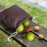 Khaki Collapsible Canvas Foraging Pouch - Hands-Free Belt Bag for Hiking & Camping Activities - Low Angle