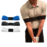 Black Golf Swing Trainer Arm Band - Simple Posture Corrector for Improved Alignment & Connection - 45-Degree Angle