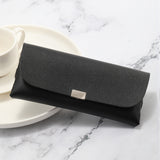 Black Sleek PU Leather Eyeglass Pouch Set (3-Pack) - Slim Protective Case for Sunglasses