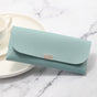 Blue Sleek PU Leather Eyeglass Pouch Set (3-Pack) - Slim Protective Case for Sunglasses