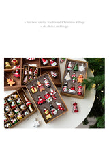 Style A Colorful Charming Miniature Glass Christmas Ornament Set - 9pc Classic Holiday Figures - Side View