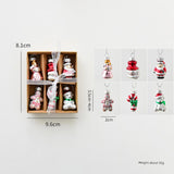 Style C Colorful Dainty Miniature Glass Christmas Ornament Set - 6pc Micro Holiday Characters