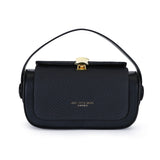 Brown Elegant Top Handle Crossbody Bag - Structured PU Leather Box Purse for Women