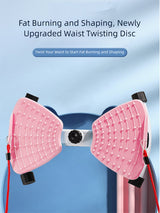 Pink Split Leg & Waist Twister Board - Core Abdominal Trainer with Resistance Bands for Home Fitness - Front View