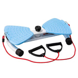 Blue Split Leg & Waist Twister Board - Core Abdominal Trainer with Resistance Bands for Home Fitness - Rear View