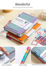 Grey A5 PU Leather Agenda for Productivity & Time Management-Undated Daily & Hourly Planner Pro - Top-Down View
