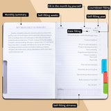 Grey A5 PU Leather Agenda for Productivity & Time Management-Undated Daily & Hourly Planner Pro - Low Angle