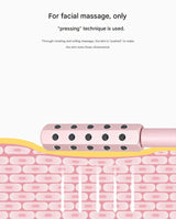 Light Pink Germanium Stone Facial Roller - Uplifting & Sculpting Beauty Massager for Face and Body - Rear View