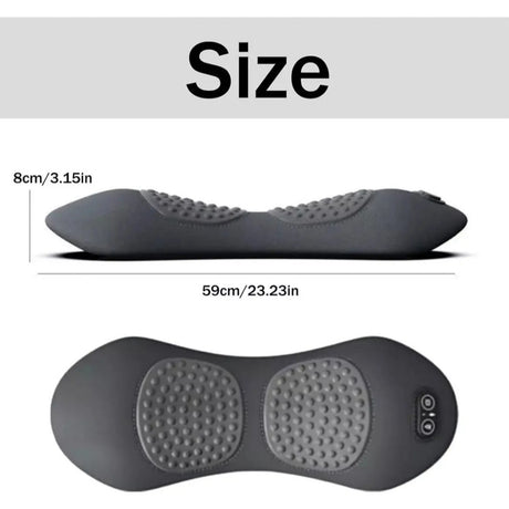 Dark Grey 3-in-1 Heated Back Stretcher with Vibration Massage & Traction Lift — Memory Foam Lumbar Support, image 4