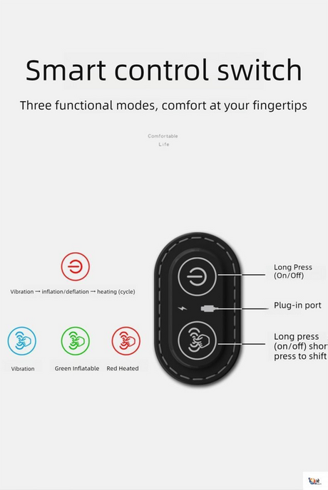 Dark Grey 3-in-1 Heated Back Stretcher with Vibration Massage & Traction Lift — Memory Foam Lumbar Support, image 5
