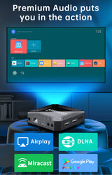 Black G96mini 8K Android TV Box 8G+128G — 5G Dual WiFi Smart Media Player with Voice Remote and HDMI Cable, Australian Plug