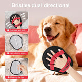 2-Pack Red and Black Pet Hair Remover Glove - Reusable Double-Sided Deshedding Glove for Dog & Cat Grooming, Sofa, Carpet & Clothes Cleaning - Front View