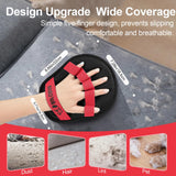 2-Pack Blue and Black Pet Hair Remover Glove - Reusable Double-Sided Deshedding Glove for Dog & Cat Grooming, Sofa, Carpet & Clothes Cleaning - Side View