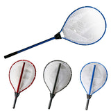 Black High Strength Large Landing Net - Fishing Net with Long Foldable Handle and Soft Rubber Netting, Dip Net for Fishing, Ideal for Boat, Pier, River Angling - Front View