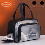 Black Waterproof Wet Dry Separation Travel Bag - Gym, Beach, Swim, Sports Tote with Shoe Compartment(Filming props are not included)