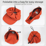 Black Foldable Packable Visor Cap for Women, Quick Dry Outdoor Running Sport Sun Protection Hat - Side View