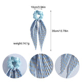 Handmade Pleated Scrunchie with Ribbon Ponytail Holder Hair Tie Hair Accessories 6 Colour Pack - Front View