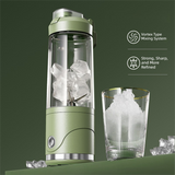 White Portable Automatic Rechargeable Blender Wireless Juicer Mini Ice Crusher for Smoothies & Shakes - Front View