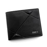 Black Men's PU Leather Bifold Wallet - Slim Short Design with Zipper Coin Pocket - Multi Card Slots and ID Window for Everyday Use