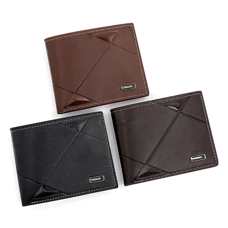 Brown Men's PU Leather Bifold Wallet - Slim Short Design with Zipper Coin Pocket - Multi Card Slots and ID Window for Everyday Use
