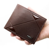 Brown Men's PU Leather Bifold Wallet - Slim Short Design with Zipper Coin Pocket - Multi Card Slots and ID Window for Everyday Use