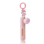 Pink 3 Pack Plush Perfume Atomiser Keychain - 5ml Portable Refillable Spray Bottle with Pom Pom Bag Charm