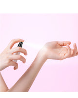 Pink 3 Pack Plush Perfume Atomiser Keychain - 5ml Portable Refillable Spray Bottle with Pom Pom Bag Charm - Top-Down View