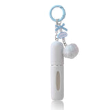 Blue 3 Pack Plush Perfume Atomiser Keychain - 5ml Portable Refillable Spray Bottle with Pom Pom Bag Charm