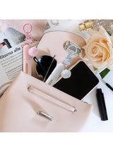 Blue 3 Pack Plush Perfume Atomiser Keychain - 5ml Portable Refillable Spray Bottle with Pom Pom Bag Charm