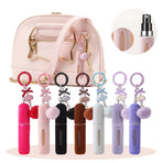 3 Pack Plush Perfume Atomiser Keychain - 5ml Portable Refillable Spray Bottle with Pom Pom Bag Charm Random color
