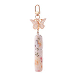 Light Yellow 3 Pcs Portable 5ml Perfume Atomiser Keychain - Refillable Floral Spray Bottle with Butterfly Charm for Travel & Handbag