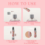 Light Green 3 Pcs Portable 5ml Perfume Atomiser Keychain - Refillable Floral Spray Bottle with Butterfly Charm for Travel & Handbag - Close-Up Angle