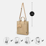 Black Unisex Canvas Tote Bag - Structured Vertical Shoulder Satchel with Front Pocket - Lightweight Crossbody for Work, Uni & Daily Commute