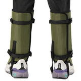 Green Outdoor Waterproof Leg Gaiters - Anti-Snake Bite & Scratch Protection Boot Covers - Breathable Nylon Oxford Leg Guards for Hiking Camping - Front View