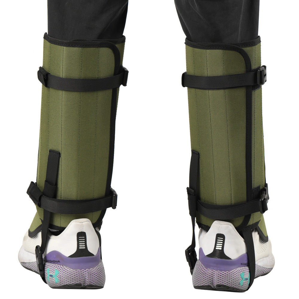 Black Outdoor Waterproof Leg Gaiters - Anti-Snake Bite & Scratch Protection Boot Covers - Breathable Nylon Oxford Leg Guards for Hiking Camping