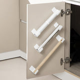 White 10 Pairs Self-Adhesive Wall Mount Storage Holders - Drill-Free Plastic Organiser Racks for Garbage Bags Cling Wrap & Umbrellas - Rental Friendly Kitchen Accessories - Top-Down View