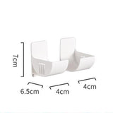 Grey 10 Pairs Self-Adhesive Wall Mount Storage Holders - Drill-Free Plastic Organiser Racks for Garbage Bags Cling Wrap & Umbrellas - Rental Friendly Kitchen Accessories - Front View