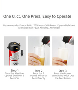 Portable Ultrasonic Beer Foam Maker - Clip-On Canned Beer Dispenser for Creamy Head - Battery Operated Bar Accessory - Side View