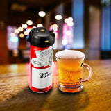 Portable Ultrasonic Beer Foam Maker - Clip-On Canned Beer Dispenser for Creamy Head - Battery Operated Bar Accessory - Close-Up Angle