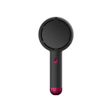Black 2-in-1 Handheld Fan with LED Makeup Mirror - Portable USB Rechargeable Beauty Light Fan with Desktop Base - 3 Speed Quiet Airflow for Travel & Summer