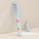 Blue 3-Piece Aesthetic Hair Brush Set - Detangling Air Cushion & Volumising Roller Comb with Hidden Cleaning Claw - Scalp Massage Styling Kit - Top-Down View