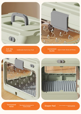 Yellow Premium Foldable Pet Carrier Crate - Breathable Aviation Travel Box for Cats & Small Dogs up to 10kg - Portable Car & Flight Transport Case - Top-Down View