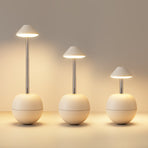 White Creative Tumbler LED Night Light - Rechargeable RGB Desk Lamp with Remote Control - Height Adjustable, Brightness Adjustable, Bedside Ambient Light